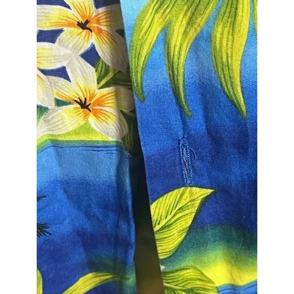 Favant Shirt Men 3X Blue Hawaiian Tropical Volcano Floral Aloha Retro Resort - Picture 7 of 14